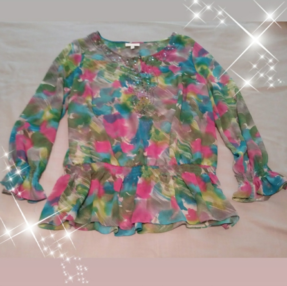 Fashion Bug sheer blouse 074